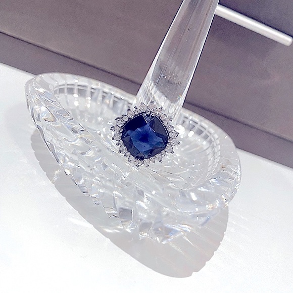 Sterling Silver Cubic Zirconia Blue Sapphire Ring - Picture 5 of 16